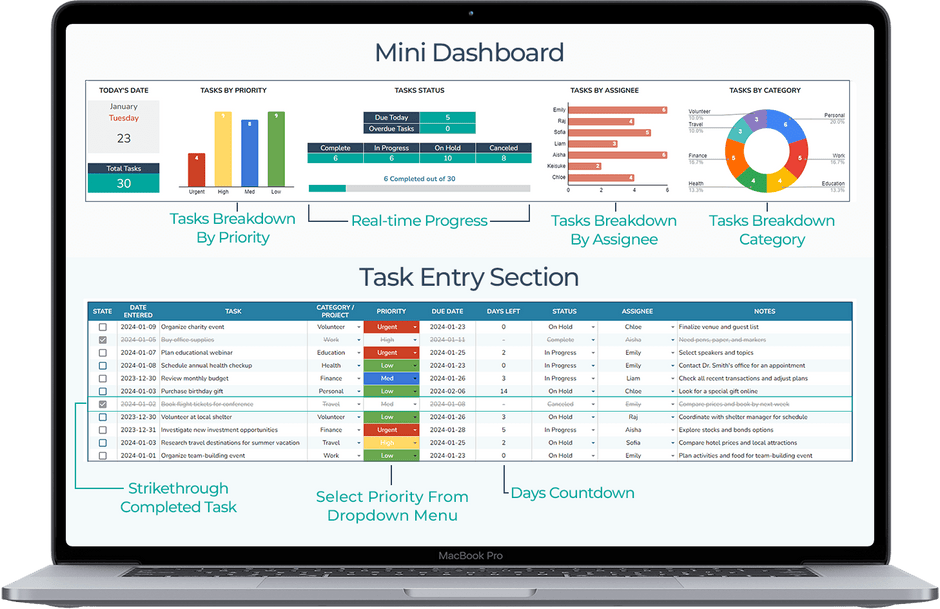 Task Tracker Spreadsheet Template