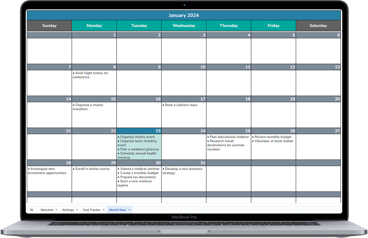 Task Tracker Spreadsheet Template