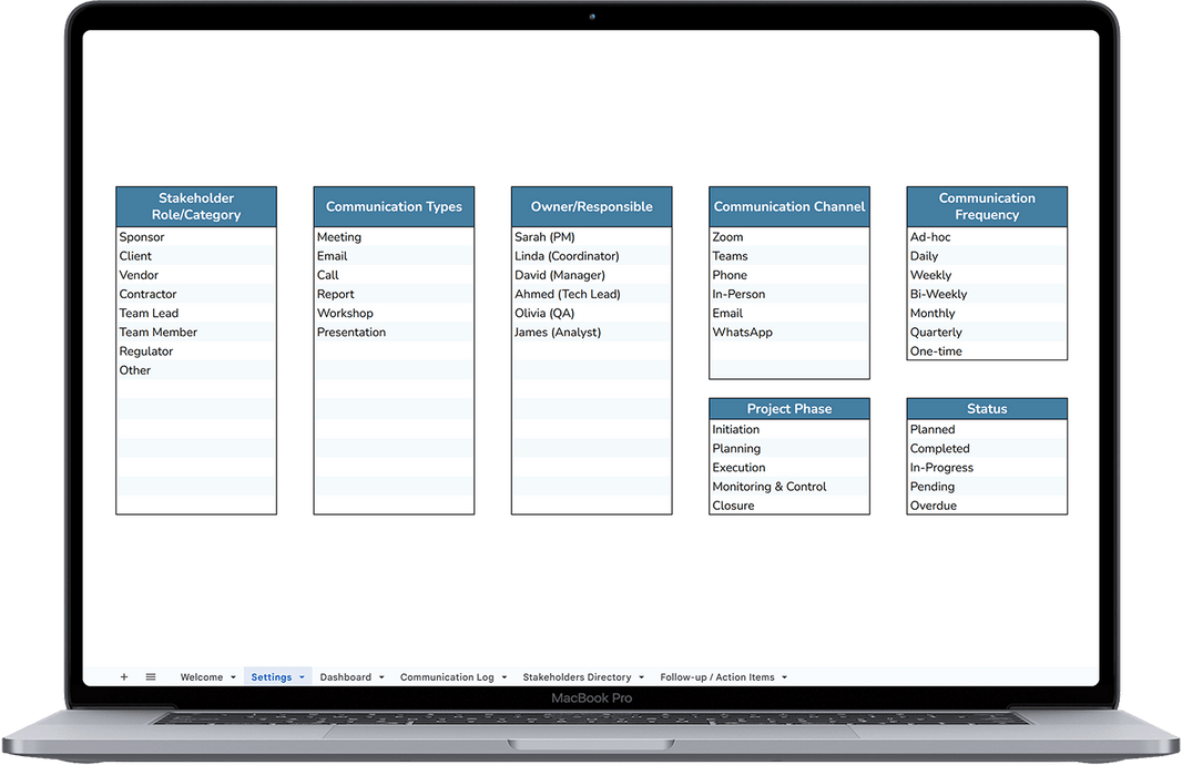 Communication Log and Tracker