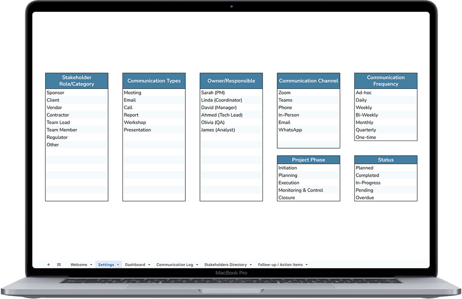 Communication Log and Tracker