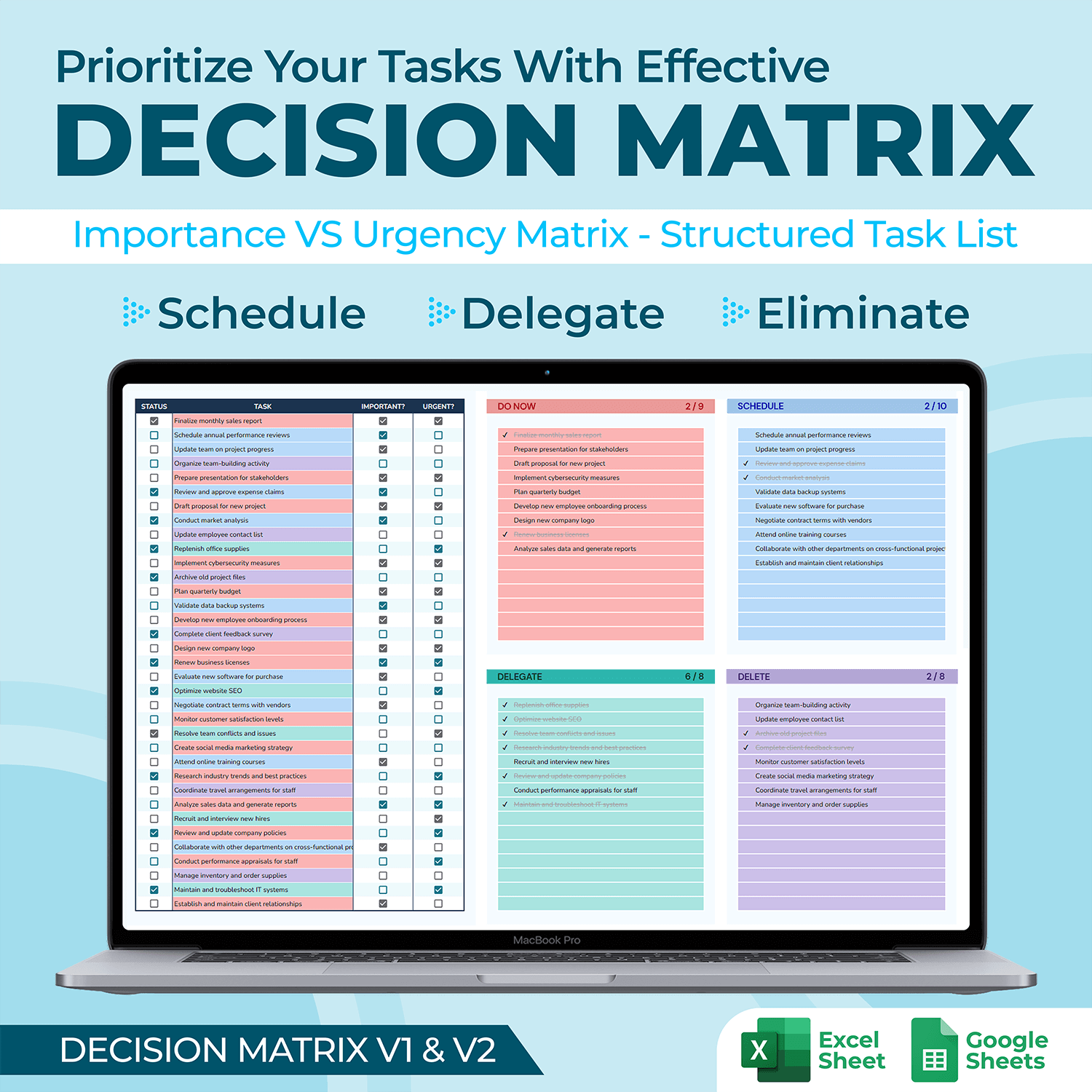 Decision Matrix Spreadsheet Template