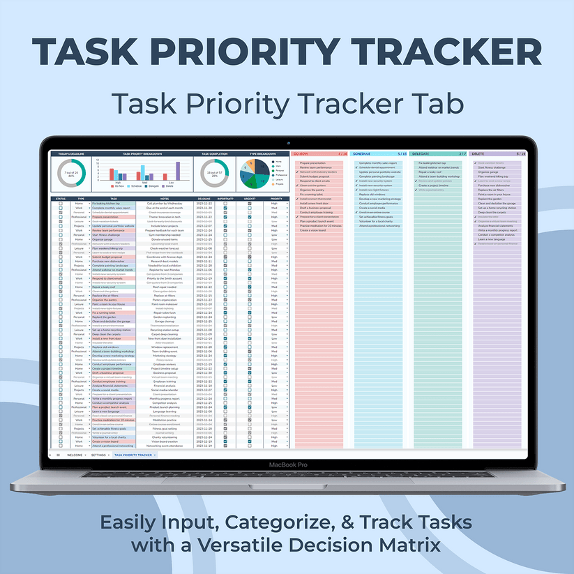 Task Priority Chart Download Task Priority Tracker