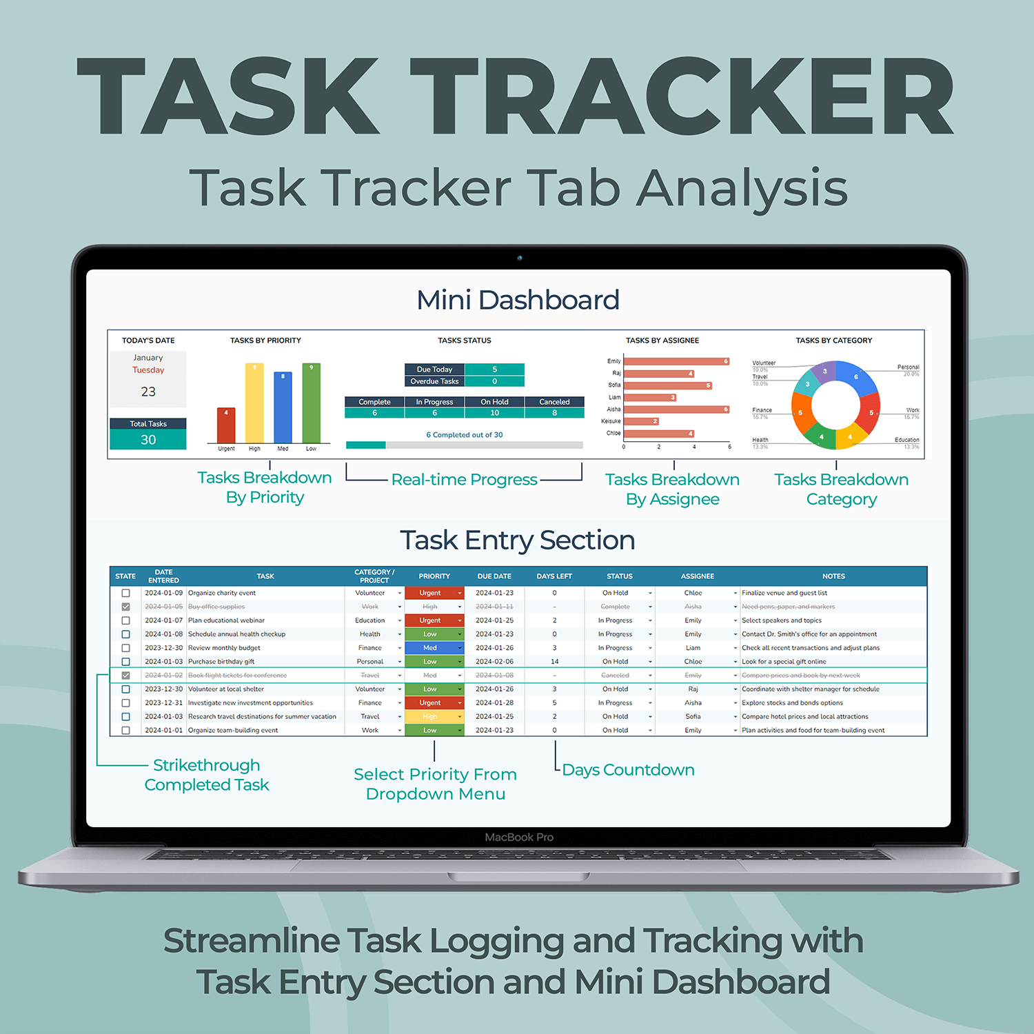 Task Tracker Spreadsheet Template